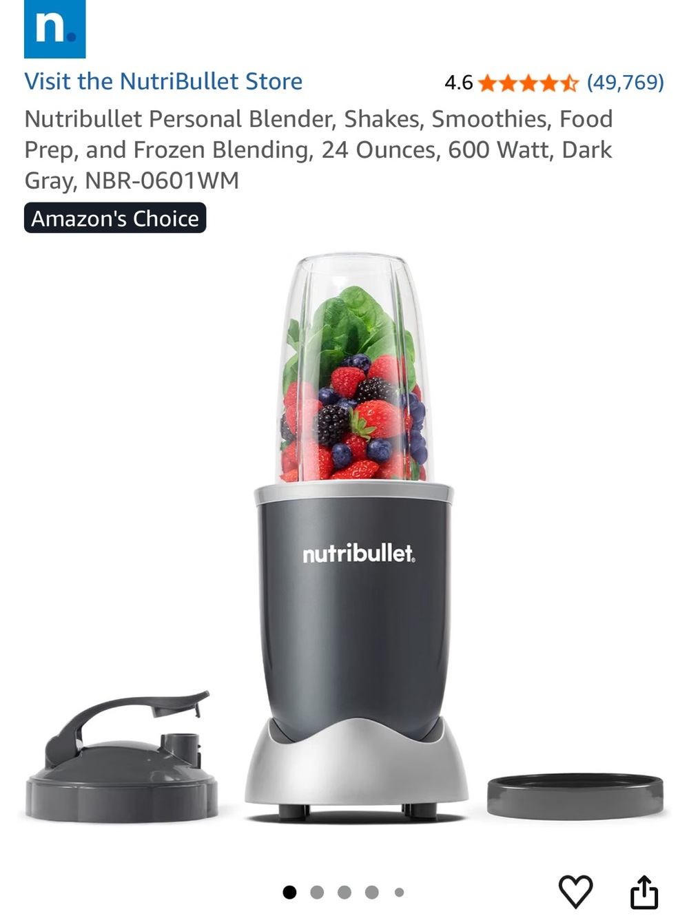 NutriBullet Personal Blender - Dark Gray